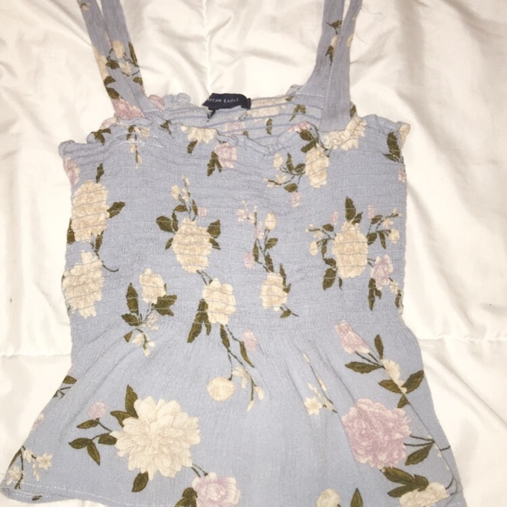 American eagle Cropped frilled tank top